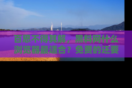百思不得其解，黑料网什么浏览器最适合？免费的还要能吃瓜太难了！