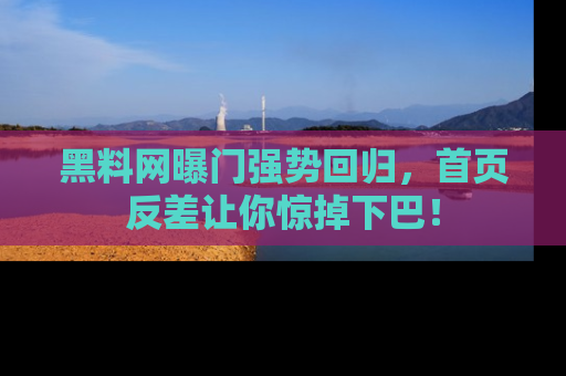 黑料网曝门强势回归，首页反差让你惊掉下巴！