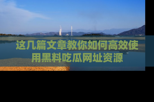 这几篇文章教你如何高效使用黑料吃瓜网址资源